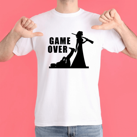 Tricouri personalizate burlăcie - Tricou personalizat petrecerea burlacilor - Mire - Game Over - M6