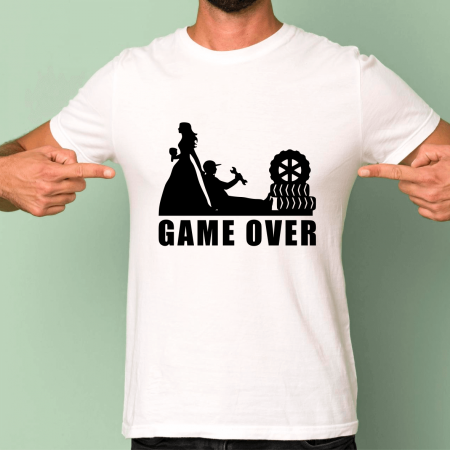 Tricouri personalizate burlăcie - Tricou personalizat petrecerea burlacilor - Mire - Game Over - M7