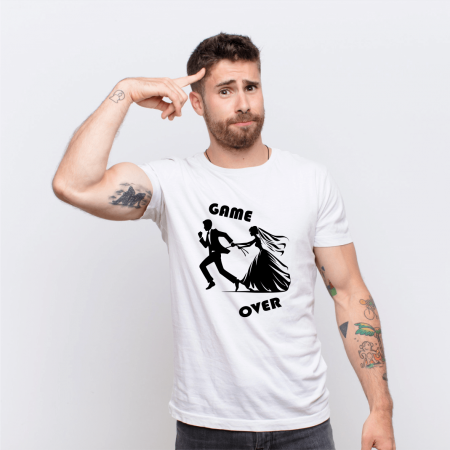 Tricouri personalizate burlăcie - Tricou personalizat petrecerea burlacilor - Mire - Game Over - M8