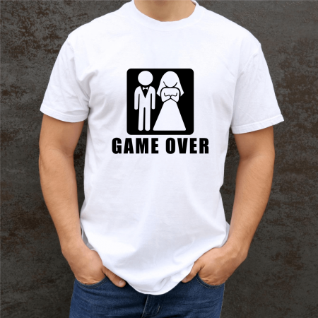 Tricouri personalizate burlăcie - Tricou personalizat petrecerea burlacilor - Mire - Game over - M9