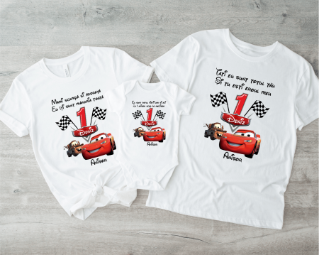 Seturi personalizate băieți - Tricouri personalizate aniversare 1 an - Cars