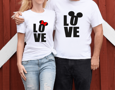 Tricouri - Set tricouri personalizate pentru cuplu - Love