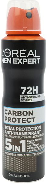 Antiperspirant 48h L'Oreal Men Expert Carbon Protect 5 in 1, 150 ml [1]