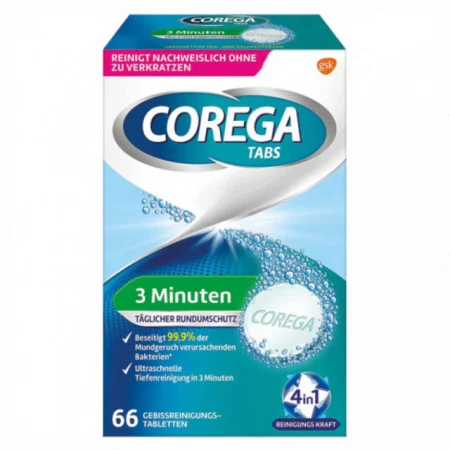 COREGA TABLETE EFERVESCENTE PENTRU CURATAREA SI IGIENIZAREA PROTEZEI DENTARE 66 buc [1]