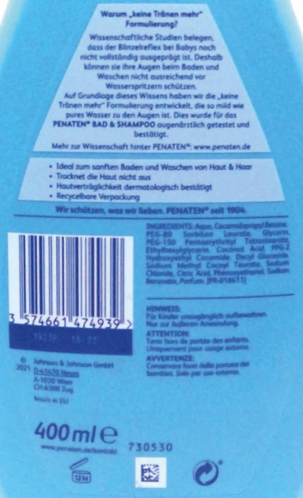 Gel de dus  pentru copii Penaten 400 ml [2]