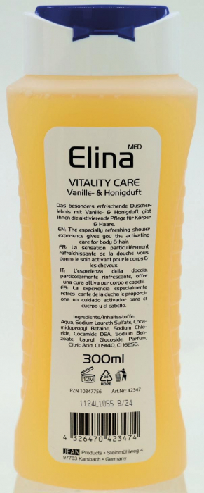 Gel de dus si sampon 2in1 Vitality Care Elina Med 300ml [2]