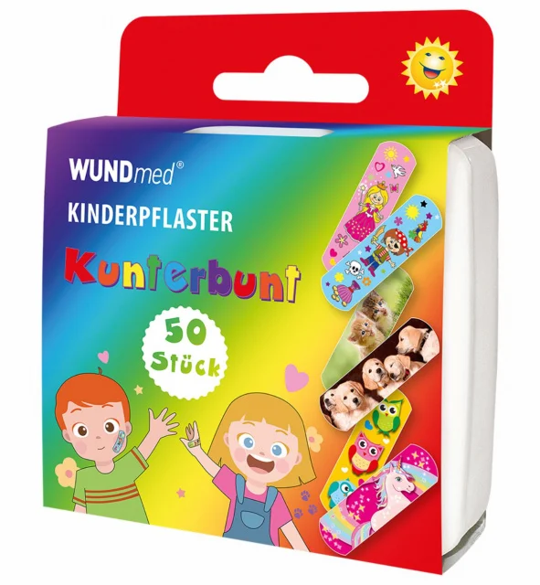 Plasturi pentru copii combinati in cutie plastic Wund Med 50 bucati [1]