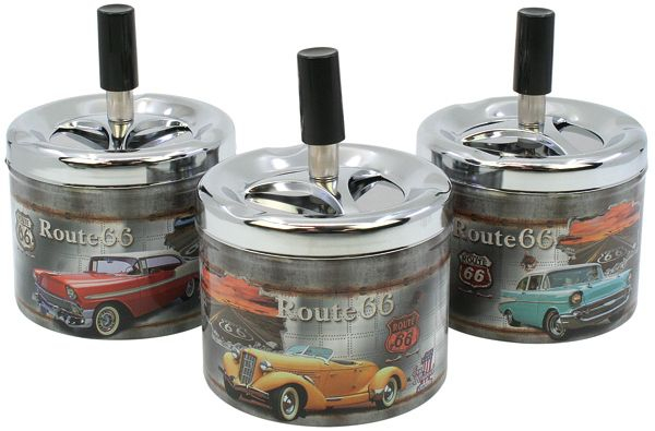 Scrumiera metalica anti vant cu capac 9*7cm Antique Car [1]