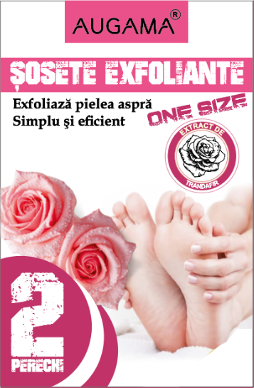 Sosete exfoliante cu Trandafir Augama 2 perechi [1]