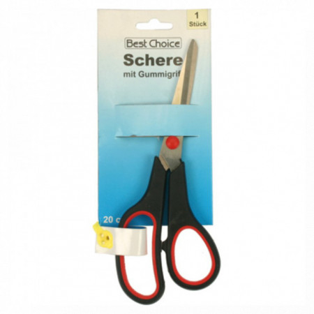 Foarfeca 19cm maner cauciuc rosu Elina Med
