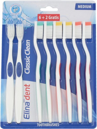 Igiena orala - Periuta de dinti Clasic Clean 6+2 Elina Dent