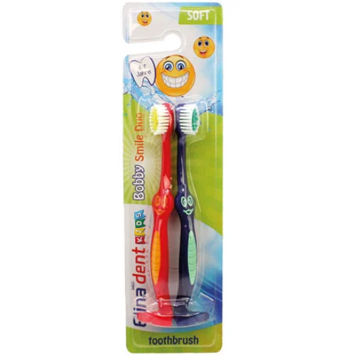 Igiena orala - Periuta de dinti pentru copii 4-7 ani set 2 buc Bobby Smile Duo