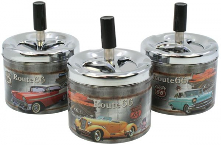 PRODUSE CASA SI BUCATARIE - Scrumiera metalica anti vant cu capac 9*7cm Antique Car