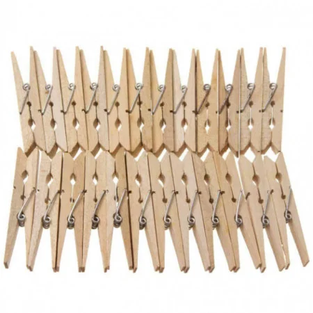 Produse pentru casa si bucatarie - Set 24 carlige de rufe din lemn
