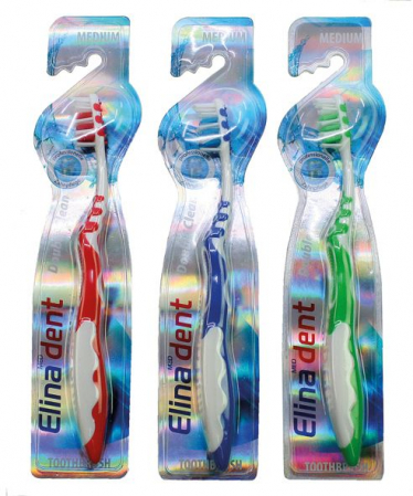 Igiena orala - Set 3 bucati periute de dinti Double Clean, Elina Med