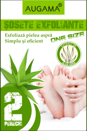 COSMETICE SI INGRIJIRE - Sosete exfoliante cu aloe Vera Augama 2 perechi
