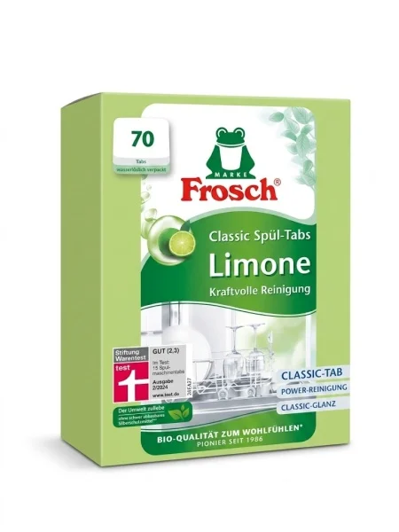  Produse grecesti - Tablete detergent pentru mașina de spălat vase Frosch Classic Limone, 70 bucăți