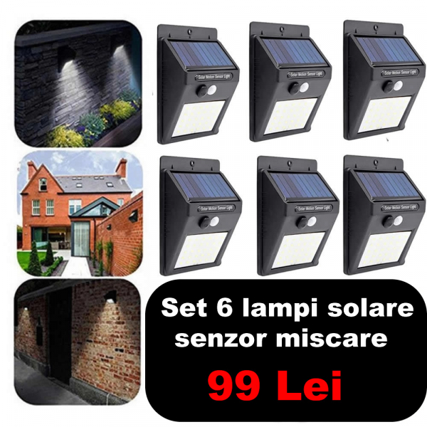Pachet 6 Lampi solare cu senzor miscare - 30LED [2]