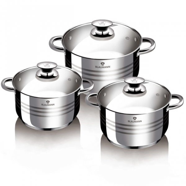 Set Oale Din Inox 6 Piese BL-1424 BLAUMANN 4L, 5L, 7L, GAZ, INDUCTIE [2]