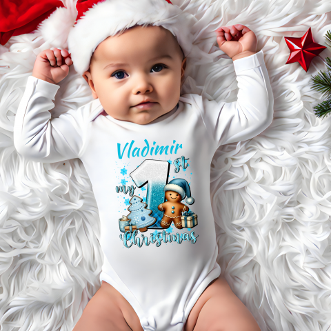 BODY/ TRICOU COPII - BODY MY FIRST CHRISTMAS, BODY PERSONALIZAT CRACIUN, BODY BEBE PRIMUL MEU CRACIUN