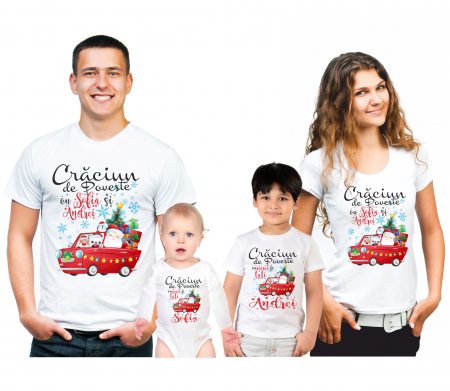 TRICOURI FAMILIE CRACIUN - SET 4 TRICOURI PERSONALIZATE CRACIUN NR.101