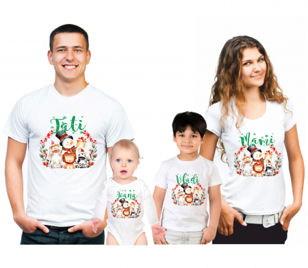 TRICOURI FAMILIE CRACIUN - SET 4 TRICOURI PERSONALIZATE CRACIUN NR.102
