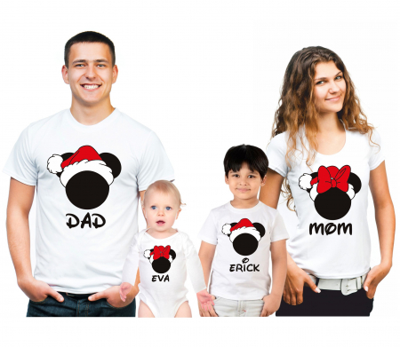 TRICOURI FAMILIE CRACIUN - SET 4 TRICOURI PERSONALIZATE CRACIUN NR.103