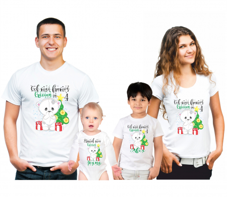 TRICOURI FAMILIE CRACIUN - SET 4 TRICOURI PERSONALIZATE CRACIUN NR.113