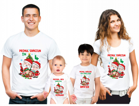 SET 4 PIESE - SET 4 TRICOURI PERSONALIZATE CRACIUN NR.100
