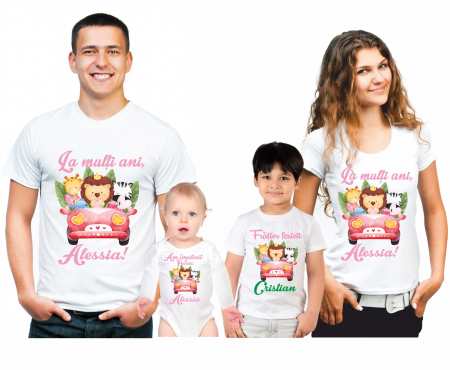 TRICOURI PARINTI + COPIL - SET 4 TRICOURI PERSONALIZATE FAMILIE NR.26