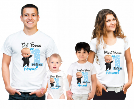 TRICOURI PARINTI + COPIL - SET 4 TRICOURI PERSONALIZATE FAMILIE NR.30