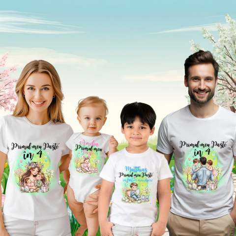 TRICOURI PENTRU FAMILIE - SET 4 TRICOURI PERSONALIZATE PASTE NR.  2000