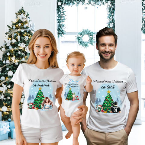 TRICOURI PENTRU FAMILIE - SET TRICOURI PERSONALIZATE CRACIUN NR. 96