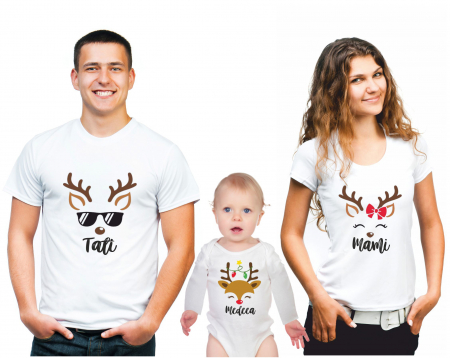 SET 3 PIESE - SET TRICOURI PERSONALIZATE CRACIUN Reni magici