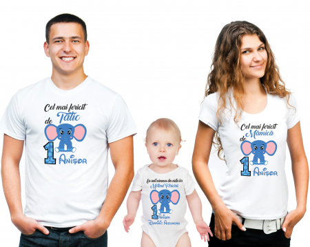 TRICOURI PARINTI + COPIL - SET TRICOURI PERSONALIZATE FAMILIE NR.2