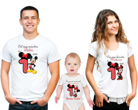 TRICOURI PARINTI + COPIL - SET TRICOURI PERSONALIZATE FAMILIE NR.3