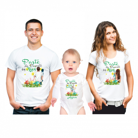 TRICOURI PENTRU PAȘTE - SET TRICOURI PERSONALIZATE PASTE NR 50