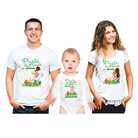 TRICOURI PENTRU PAȘTE - SET TRICOURI PERSONALIZATE PASTE NR 51