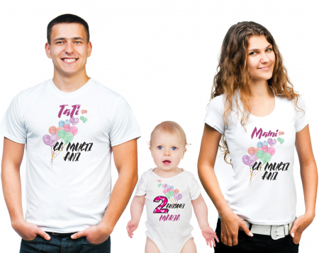 TRICOURI PARINTI + COPIL - SET TRICOURI PERSONALIZATE FAMILIE- NR.13