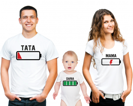 TRICOURI FAMILIE PERSONALIZATE - SET TRICOURI PERSONALIZATE SI BODY- LOW BATERY