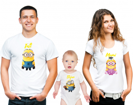 TRICOURI PARINTI + COPIL - SET TRICOURI PERSONALIZATE FAMILIE- NR.12