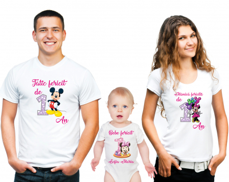TRICOURI PARINTI + COPIL - SET TRICOURI PERSONALIZATE FAMILIE- NR.8