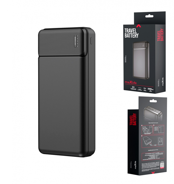 Baterie externa Maxlife MXPB-01, 30000 mAh, negru [8]