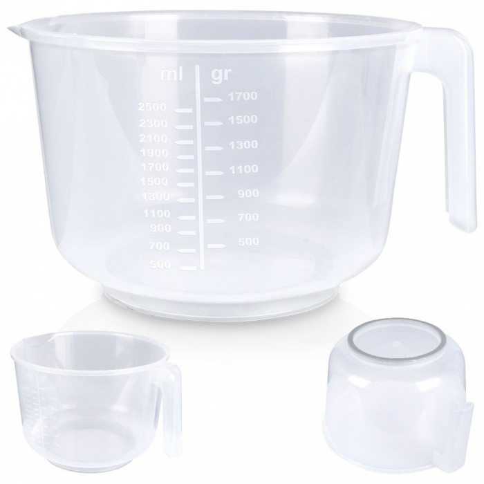 Bol Mixare Excellent Houseware, polipropilena, 24x20x14 cm, 2.5 l, transparent [10]