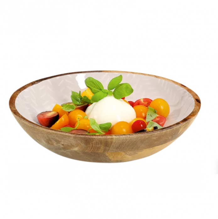 Bol servire Zeller, lemn de mango, 25x5 cm, maro/bej [2]