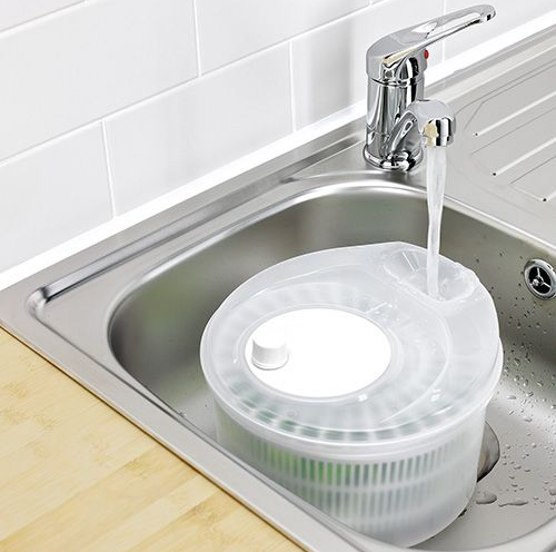 Bol uscare salata Judge Kitchen, plastic/polipropilena, 23x23x17 cm, alb [2]