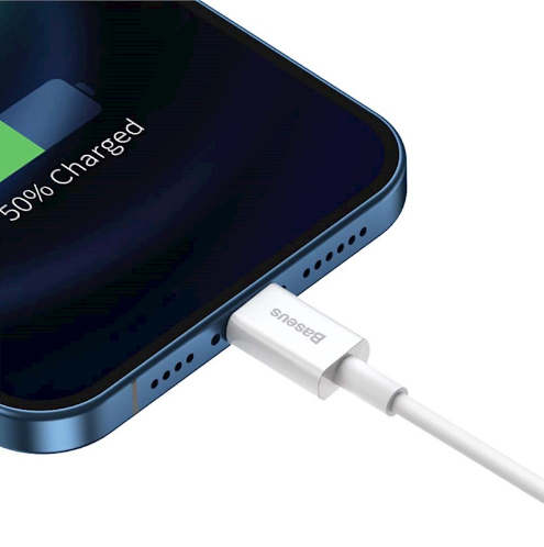 Baseus Superior Charging and Data Transfer Cable, USB to Lightning, 1.5 m, 2.4 A, 20W, 480Mbps, White [6]
