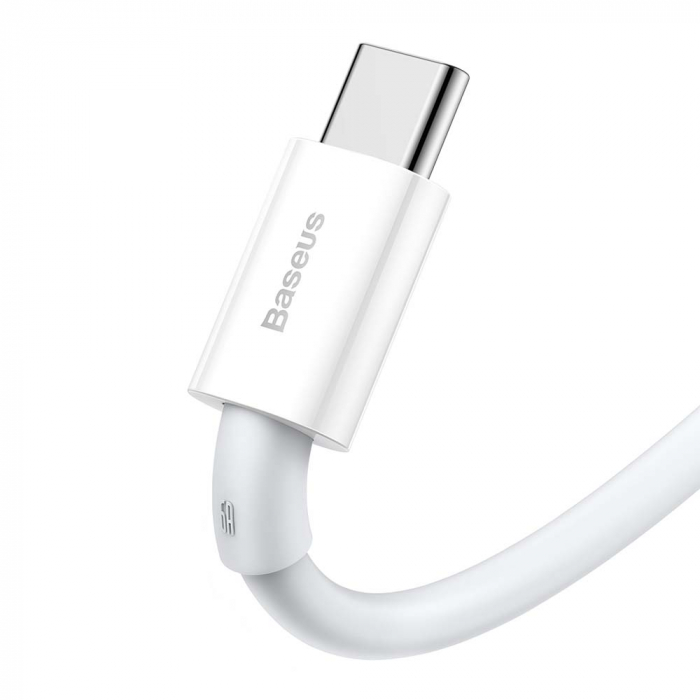 Baseus Superior Charging and Data Transfer Cable, USB to USB-C to Lightning, 2 m, 2.4 A, 66W, 480Mbps, White [3]