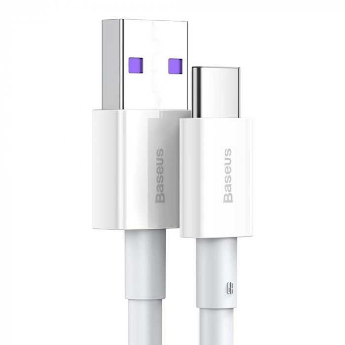 Baseus Superior Charging and Data Transfer Cable, USB to USB-C to Lightning, 2 m, 2.4 A, 66W, 480Mbps, White [2]