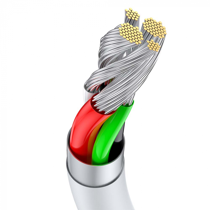 Baseus Superior Charging and Data Transfer Cable, USB to USB-C to Lightning, 2 m, 2.4 A, 66W, 480Mbps, White [6]